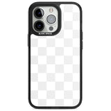 WHITE CHECKERED Magsafe Black Impact Phone Case for iPhone 13 Pro, iPhone 14 Pro, iPhone 15 Pro