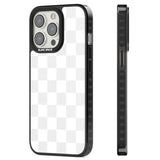 WHITE CHECKERED Magsafe Black Impact Phone Case for iPhone 13 Pro, iPhone 14 Pro, iPhone 15 Pro