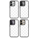 WHITE CHECKERED Magsafe Black Impact Phone Case for iPhone 13 Pro, iPhone 14 Pro, iPhone 15 Pro