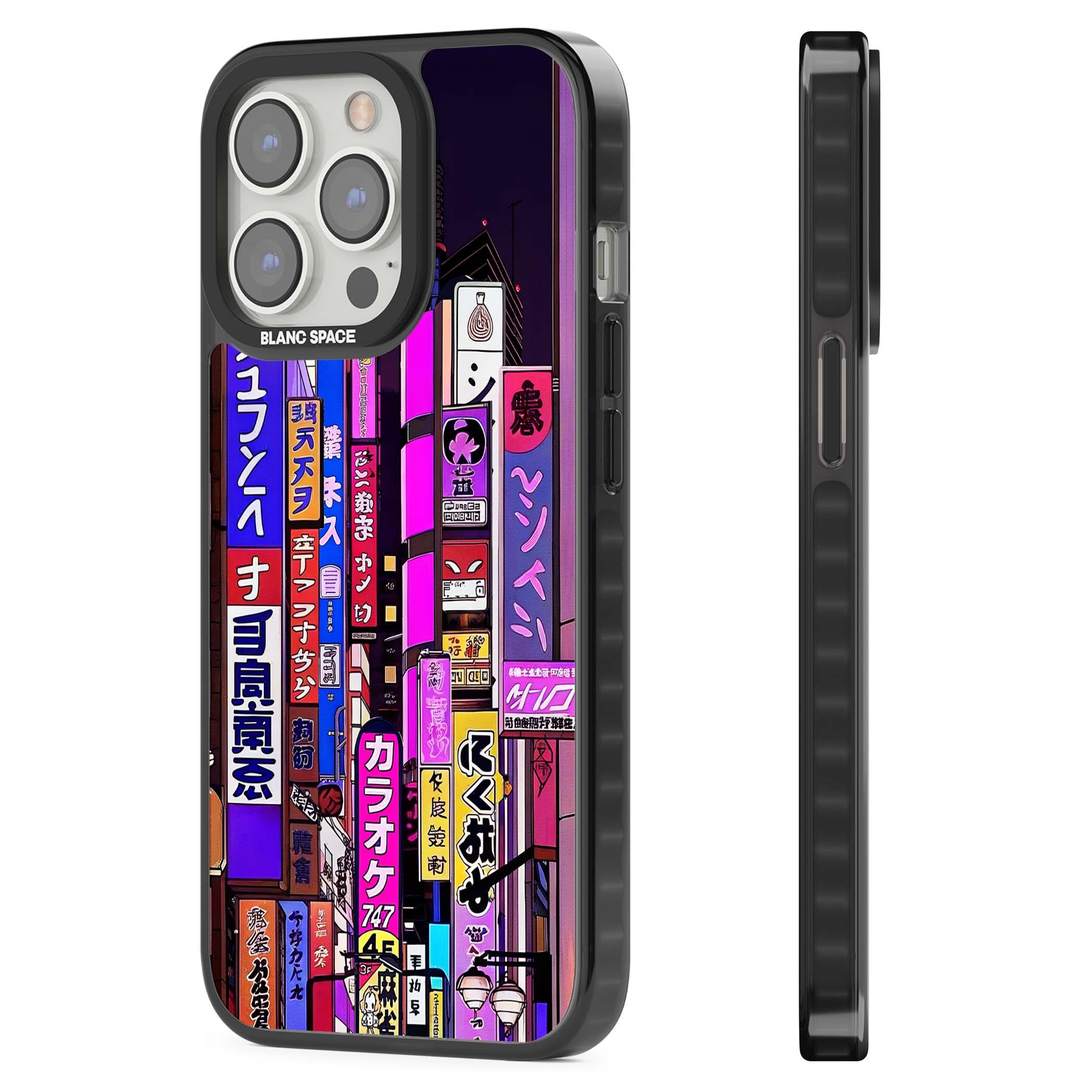 NEON NIGHT anime iPhone case | Black Impact Magsafe case for iPhone 13 Pro, iPhone 14 Pro, iPhone 15 Pro