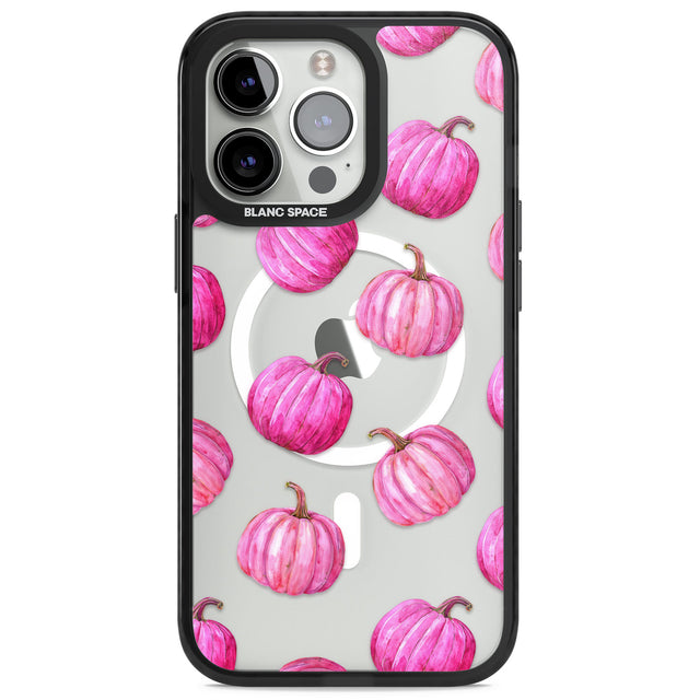 Pink Pumpkins Magsafe Black Impact Phone Case for iPhone 13 Pro, iPhone 14 Pro, iPhone 15 Pro