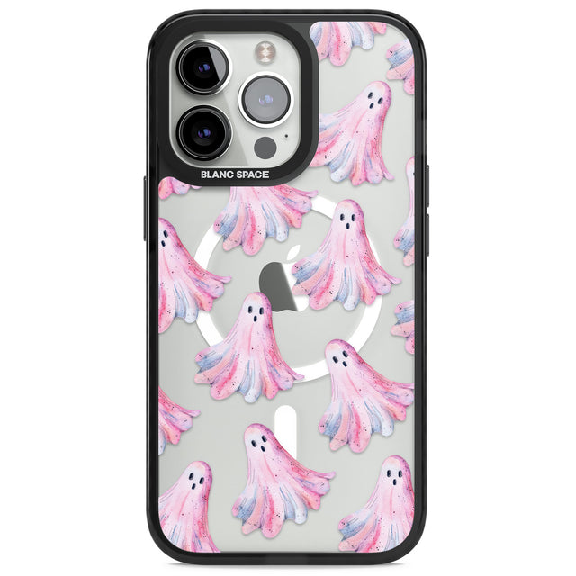 Pink Ghosts Magsafe Black Impact Phone Case for iPhone 13 Pro, iPhone 14 Pro, iPhone 15 Pro