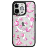 Pink Moon & Maple Magsafe Black Impact Phone Case for iPhone 13 Pro, iPhone 14 Pro, iPhone 15 Pro