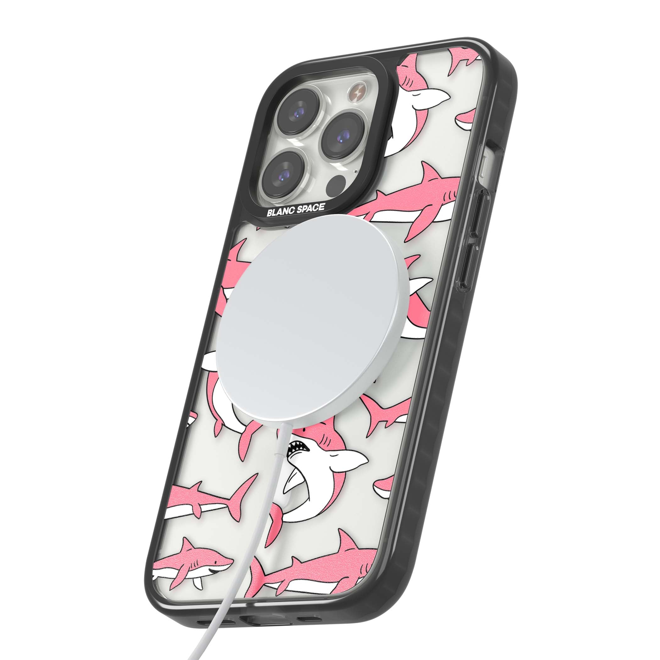 Bubblegum Sharks for her iPhone case | Black Impact Magsafe case for iPhone 13 Pro, iPhone 14 Pro, iPhone 15 Pro
