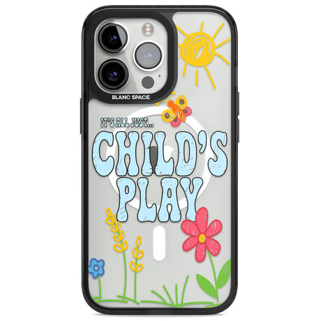 Child's Play Magsafe Black Impact Phone Case for iPhone 13 Pro, iPhone 14 Pro, iPhone 15 Pro