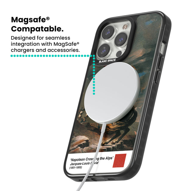 Napoleon Crossing the Alps Magsafe Black Impact Phone Case for iPhone 13 Pro, iPhone 14 Pro, iPhone 15 Pro