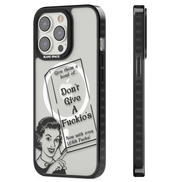 "Don't Give a F*ckio's" Cereal Magsafe Black Impact Phone Case for iPhone 13 Pro, iPhone 14 Pro, iPhone 15 Pro