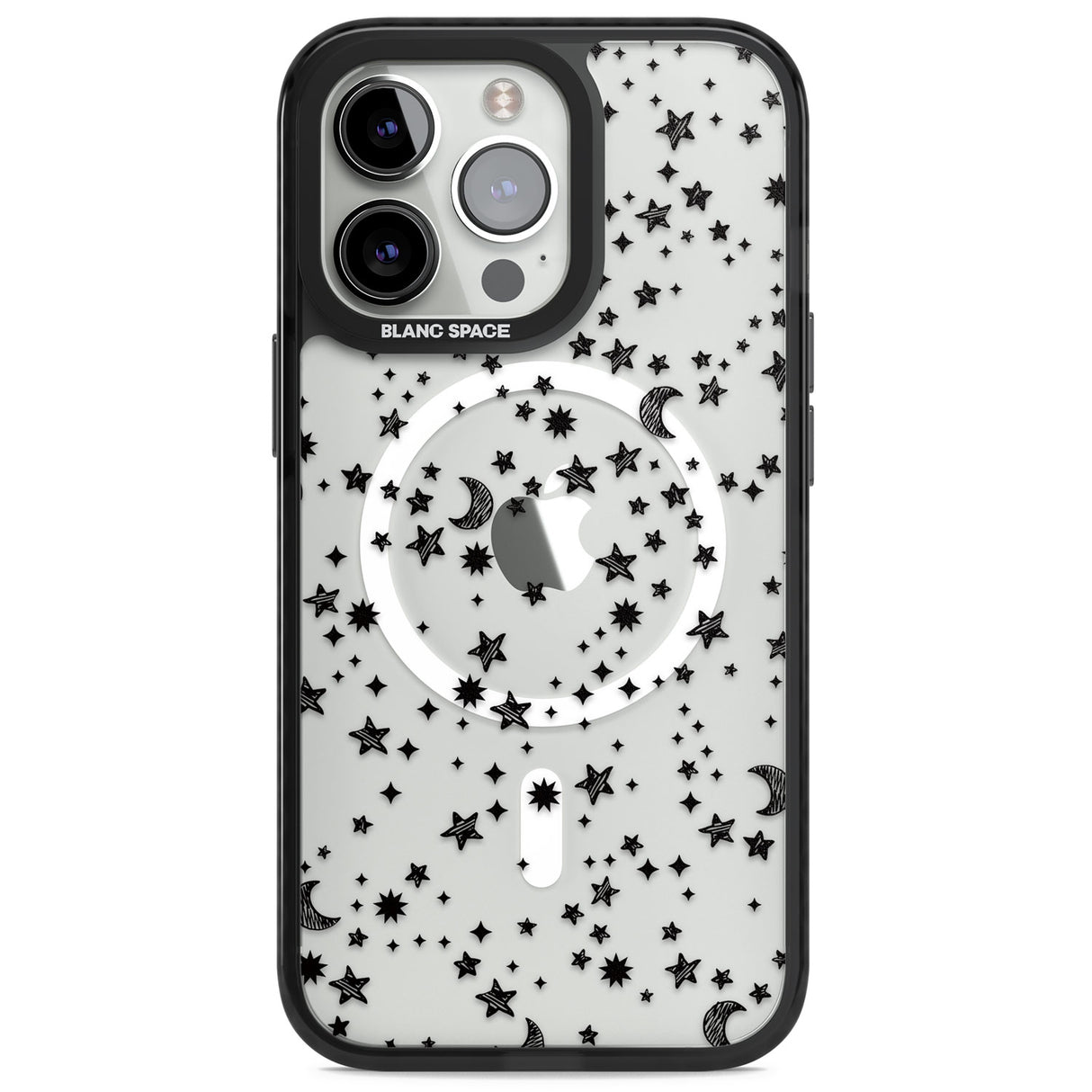 Black Cosmic Galaxy Pattern Magsafe Black Impact Phone Case for iPhone 13 Pro, iPhone 14 Pro, iPhone 15 Pro