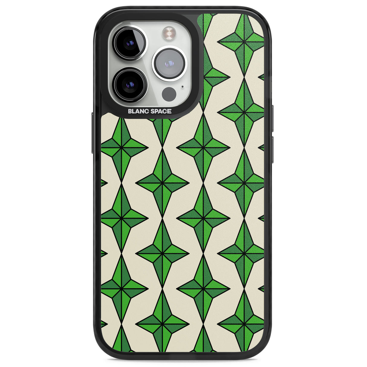 Emerald Stars Pattern Magsafe Black Impact Phone Case for iPhone 13 Pro, iPhone 14 Pro, iPhone 15 Pro