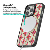 Rose Stars Pattern Magsafe Black Impact Phone Case for iPhone 13 Pro, iPhone 14 Pro, iPhone 15 Pro