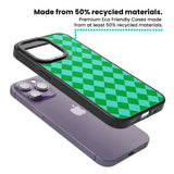 Retro Green Diamond Plaid Magsafe Black Impact Phone Case for iPhone 13 Pro, iPhone 14 Pro, iPhone 15 Pro