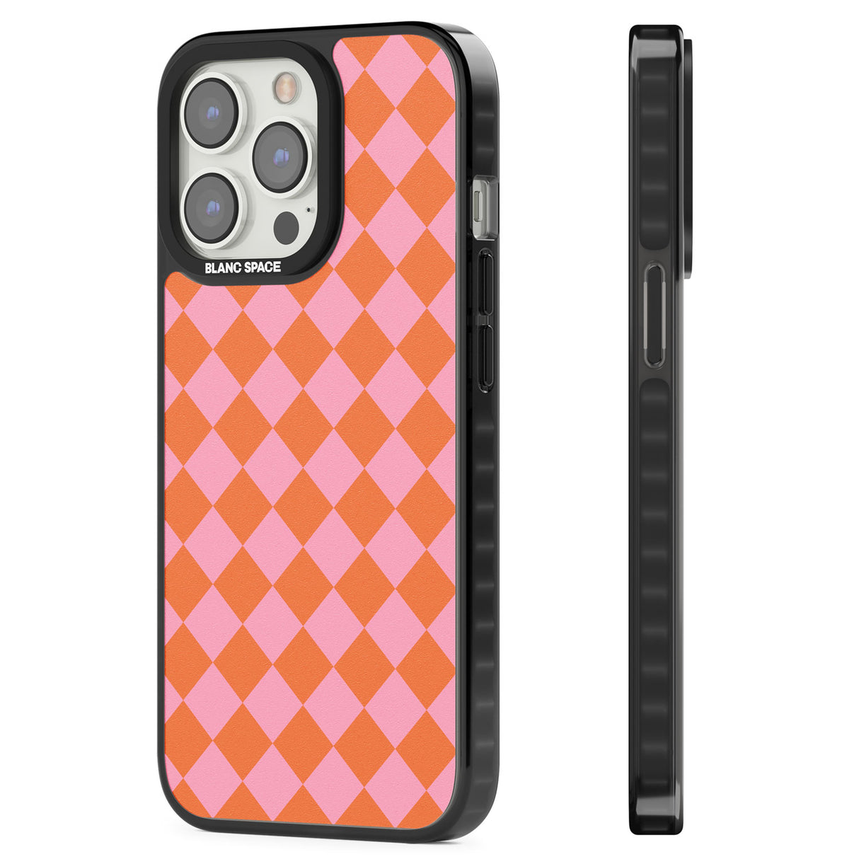 Retro Sunset Diamond Plaid Magsafe Black Impact Phone Case for iPhone 13 Pro, iPhone 14 Pro, iPhone 15 Pro