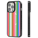 Vibrant Stripes Magsafe Black Impact Phone Case for iPhone 13 Pro, iPhone 14 Pro, iPhone 15 Pro