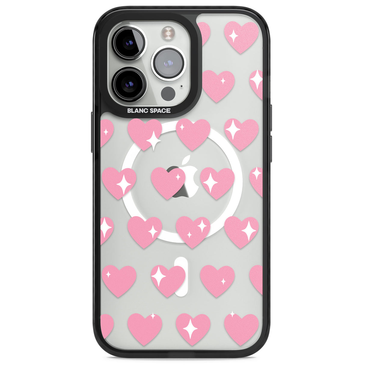 Sweet Hearts Magsafe Black Impact Phone Case for iPhone 13 Pro, iPhone 14 Pro, iPhone 15 Pro