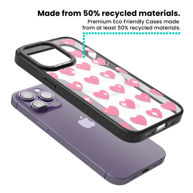 Sweet Hearts Magsafe Black Impact Phone Case for iPhone 13 Pro, iPhone 14 Pro, iPhone 15 Pro
