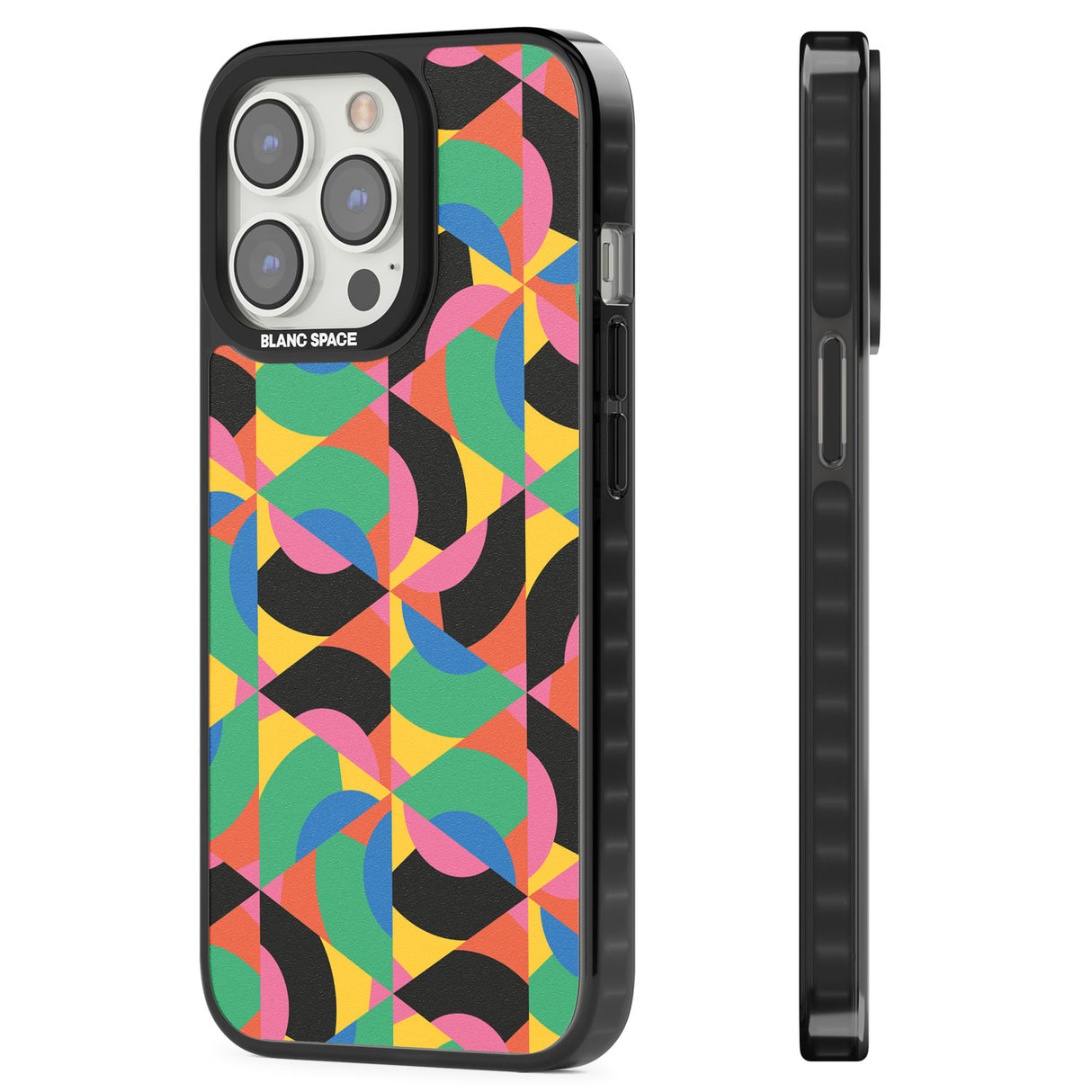 Abstract Carnival Magsafe Black Impact Phone Case for iPhone 13 Pro, iPhone 14 Pro, iPhone 15 Pro