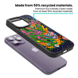 Psychedelic Jungle Dragon (Purple) Magsafe Black Impact Phone Case for iPhone 13 Pro, iPhone 14 Pro, iPhone 15 Pro