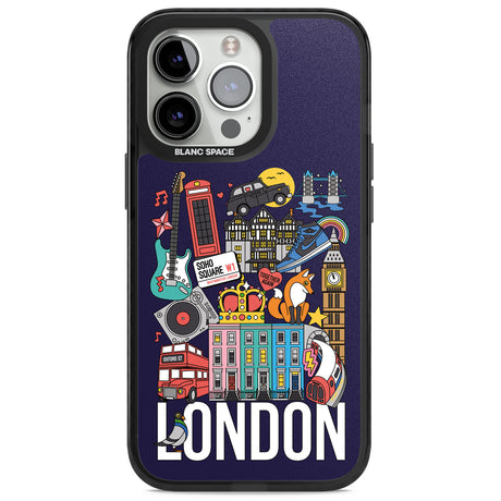 London Calling Magsafe Black Impact Phone Case for iPhone 13 Pro, iPhone 14 Pro, iPhone 15 Pro