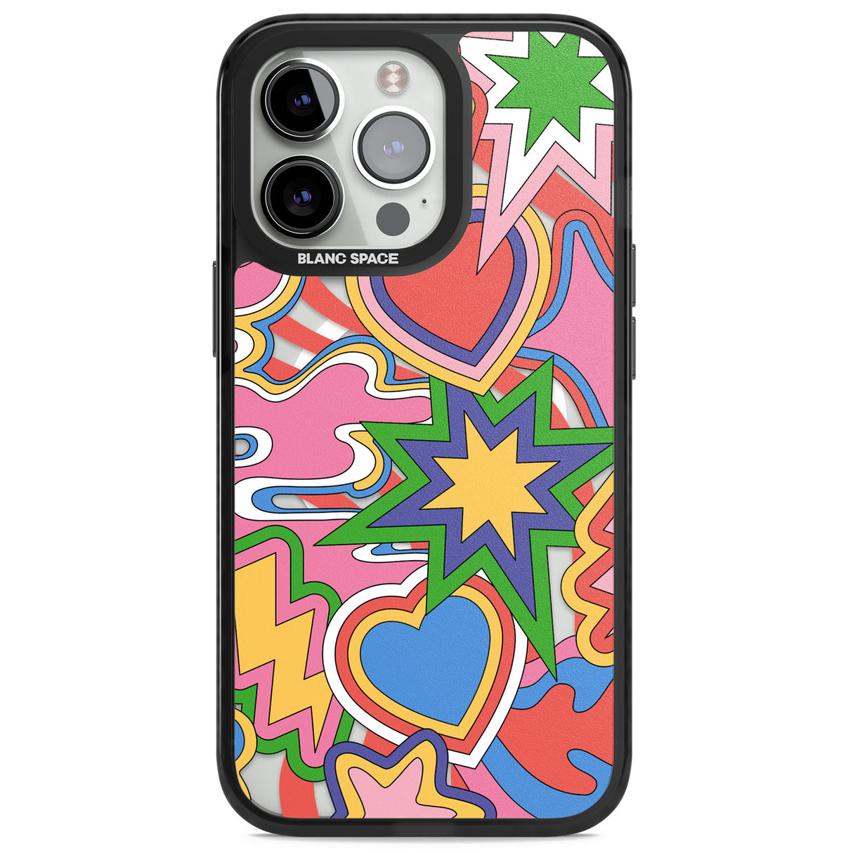 Psychedelic Pop Art Explosion Magsafe Black Impact Phone Case for iPhone 13 Pro, iPhone 14 Pro, iPhone 15 Pro