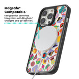 Retro Carnival Shapes Magsafe Black Impact Phone Case for iPhone 13 Pro, iPhone 14 Pro, iPhone 15 Pro