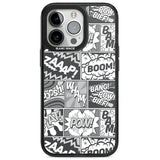 Onomatopoeia (Black & White) Magsafe Black Impact Phone Case for iPhone 13 Pro, iPhone 14 Pro, iPhone 15 Pro