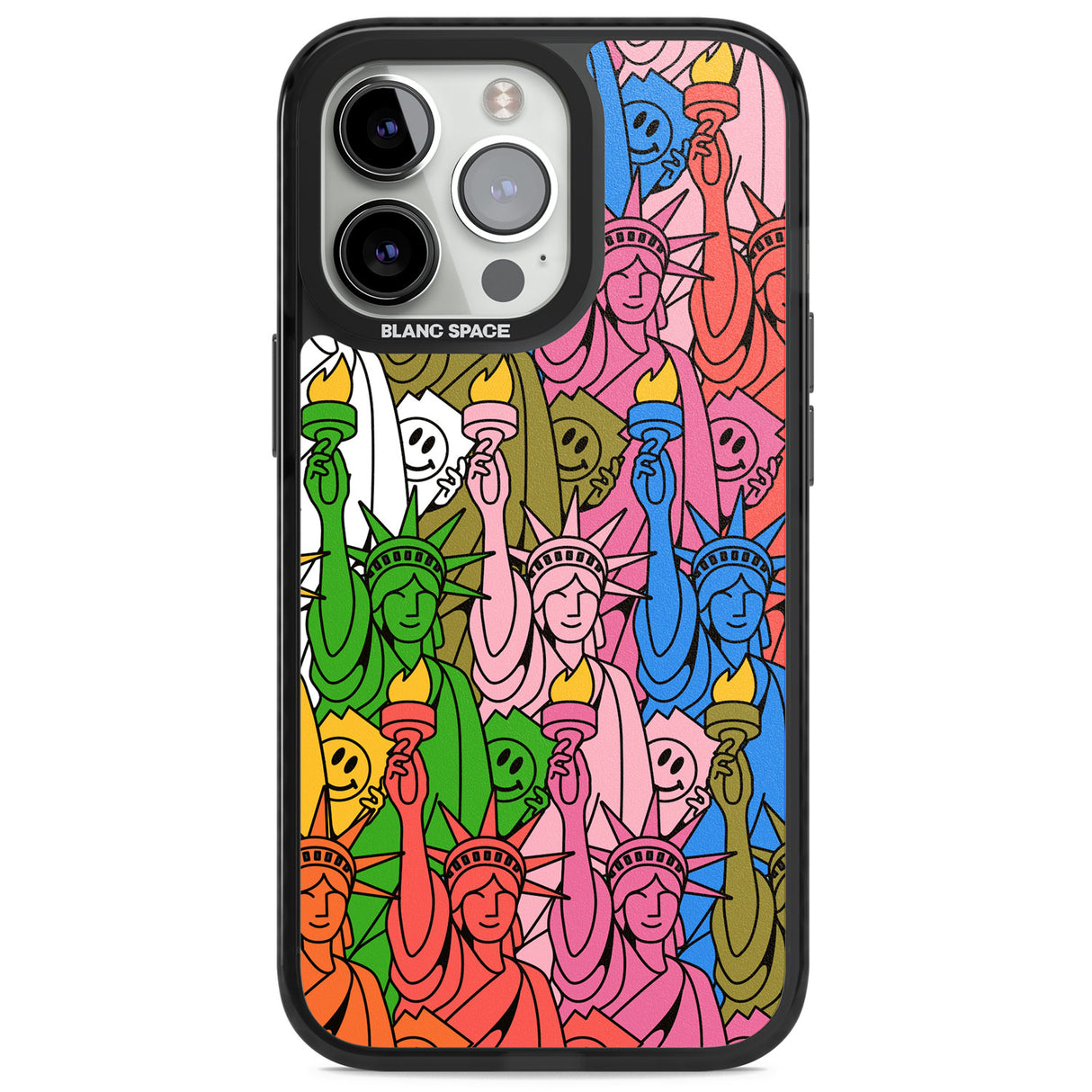 Multicolour Liberty Pattern Magsafe Black Impact Phone Case for iPhone 13 Pro, iPhone 14 Pro, iPhone 15 Pro