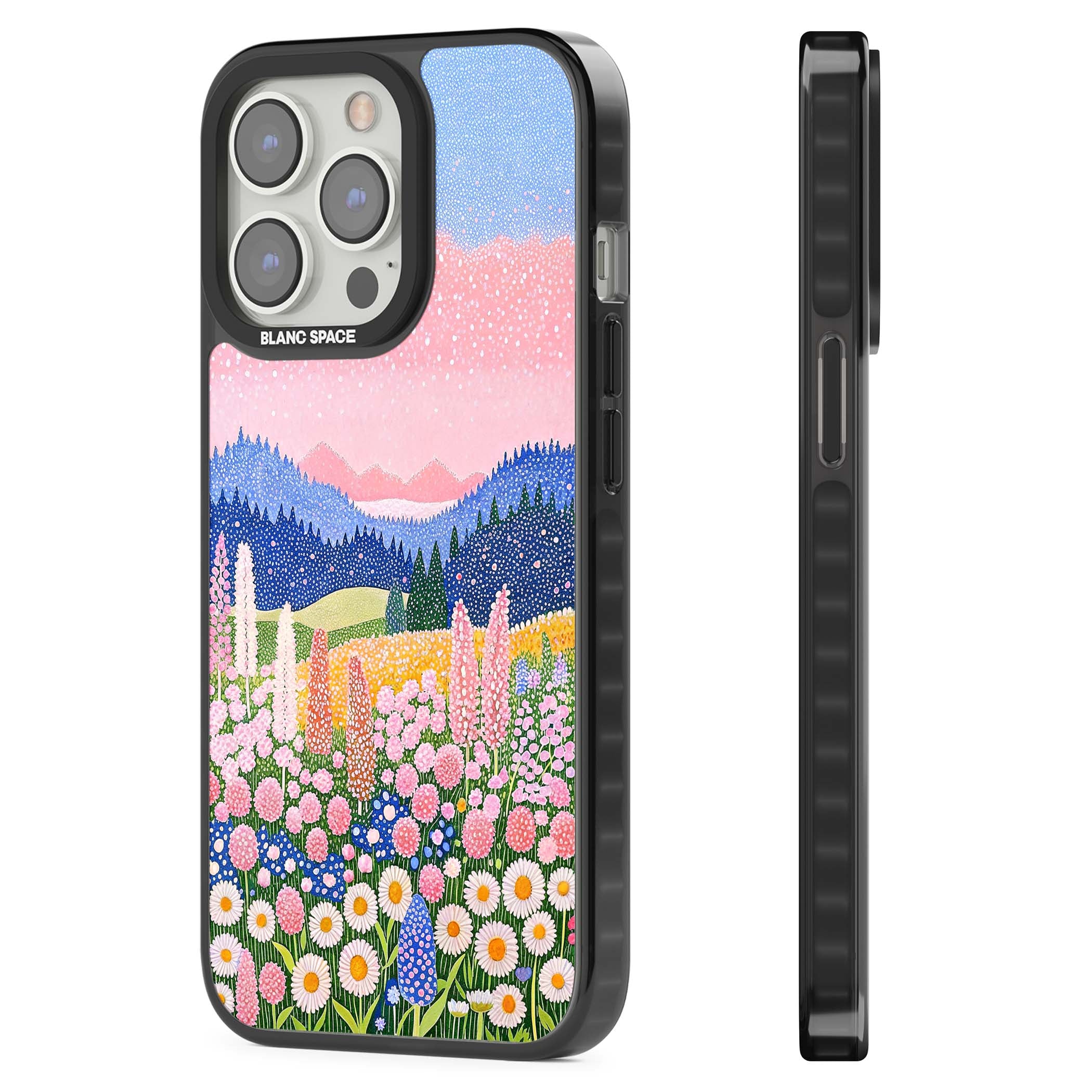 Valley Horizon cottagecore iPhone case | Black Impact Magsafe case for iPhone 13 Pro, iPhone 14 Pro, iPhone 15 Pro