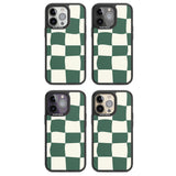 Green & Cream Wavy Check Magsafe Black Impact Phone Case for iPhone 13 Pro, iPhone 14 Pro, iPhone 15 Pro