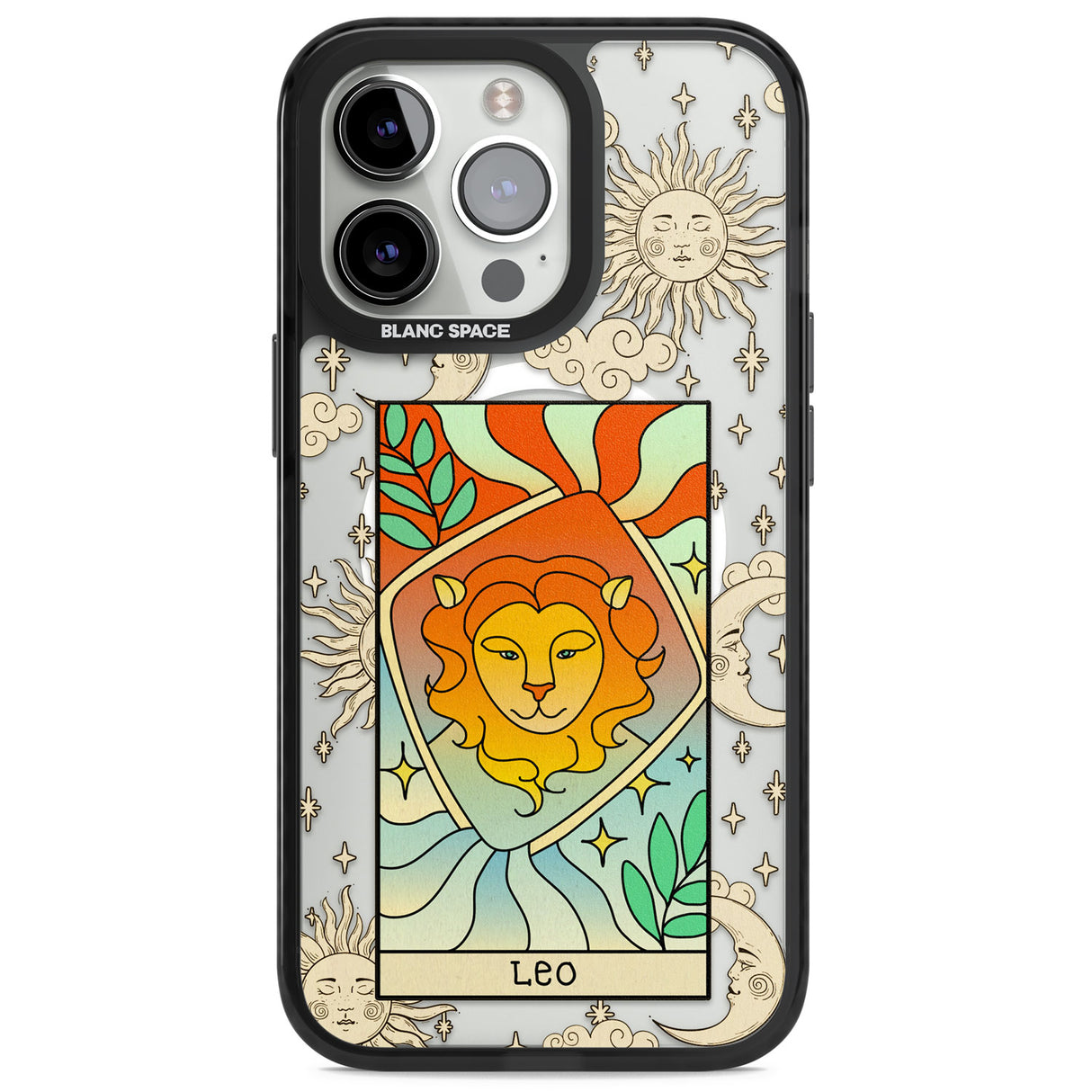 Celestial Zodiac - Leo Magsafe Black Impact Phone Case for iPhone 13 Pro, iPhone 14 Pro, iPhone 15 Pro