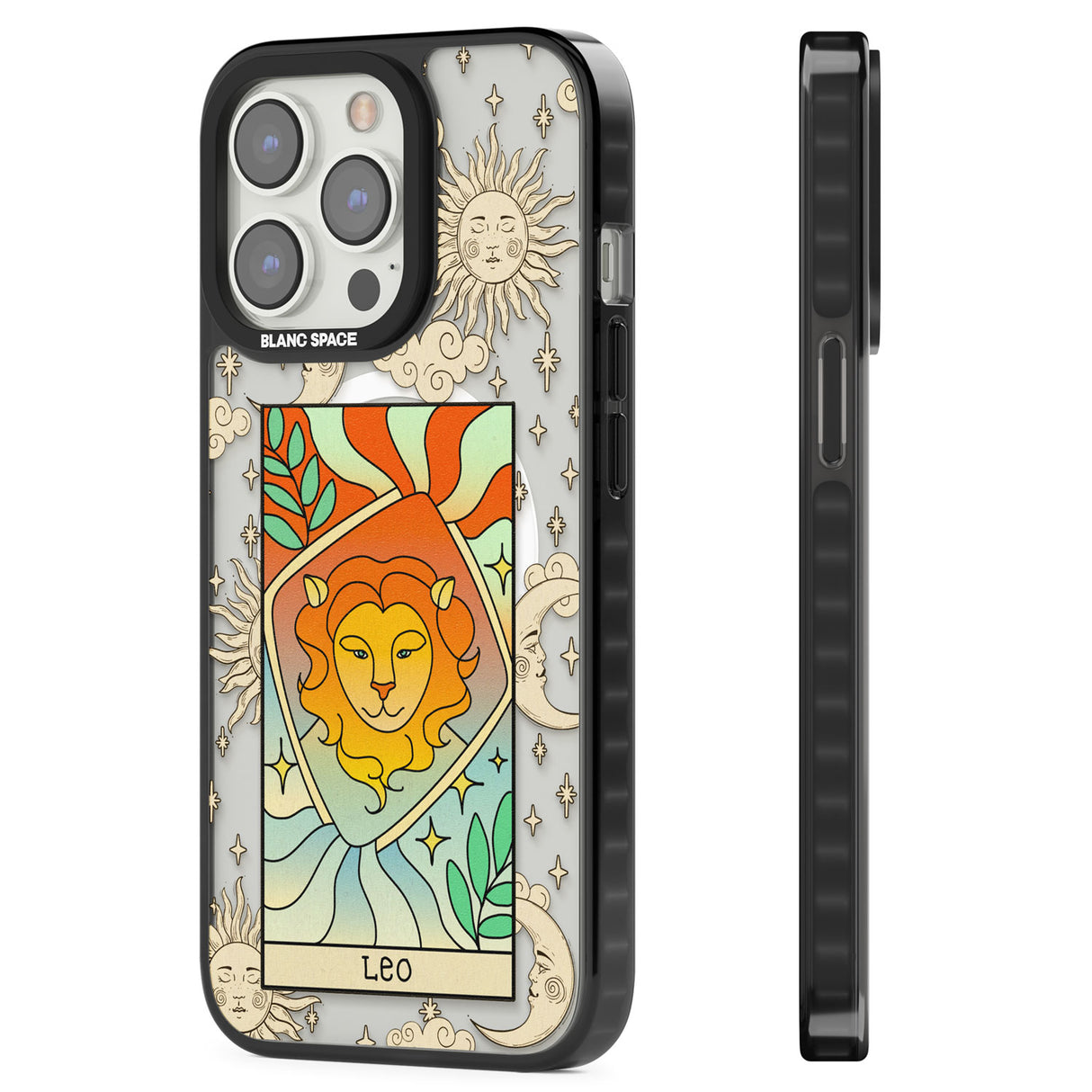 Celestial Zodiac - Leo Magsafe Black Impact Phone Case for iPhone 13 Pro, iPhone 14 Pro, iPhone 15 Pro