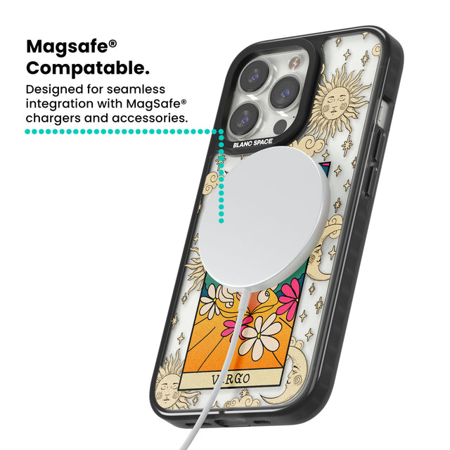 Celestial Zodiac - Virgo Magsafe Black Impact Phone Case for iPhone 13 Pro, iPhone 14 Pro, iPhone 15 Pro