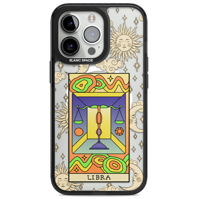 Celestial Zodiac - Libra Magsafe Black Impact Phone Case for iPhone 13 Pro, iPhone 14 Pro, iPhone 15 Pro