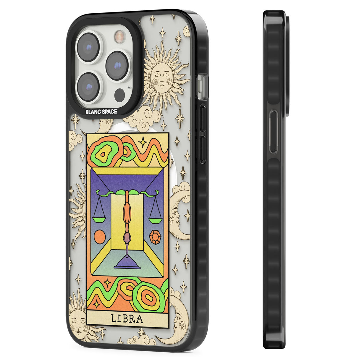 Celestial Zodiac - Libra Magsafe Black Impact Phone Case for iPhone 13 Pro, iPhone 14 Pro, iPhone 15 Pro