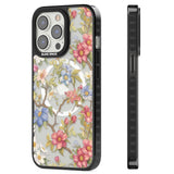 Vintage Vines & Flowers Magsafe Black Impact Phone Case for iPhone 13 Pro, iPhone 14 Pro, iPhone 15 Pro