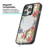 Vintage Vines & Flowers Magsafe Black Impact Phone Case for iPhone 13 Pro, iPhone 14 Pro, iPhone 15 Pro