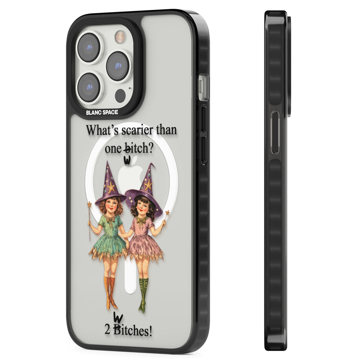 Two Witches Magsafe Black Impact Phone Case for iPhone 13 Pro, iPhone 14 Pro, iPhone 15 Pro