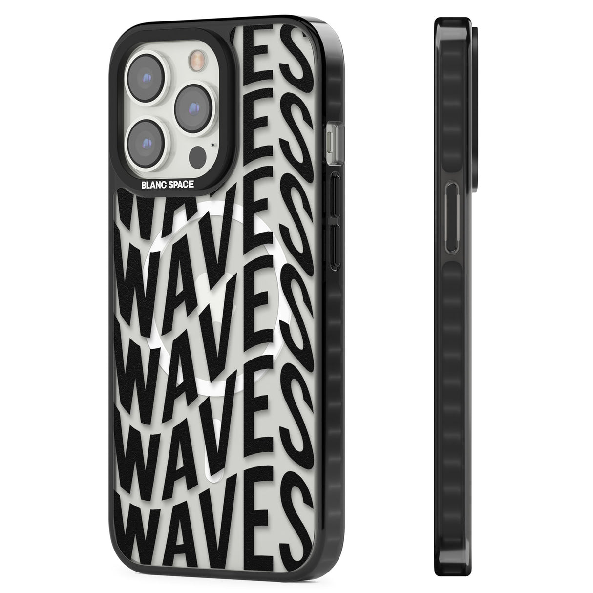 WAVES Magsafe Black Impact Phone Case for iPhone 13 Pro, iPhone 14 Pro, iPhone 15 Pro