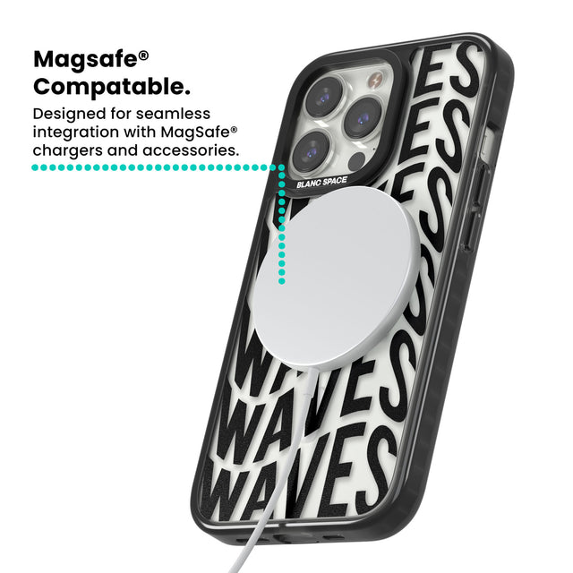 WAVES Magsafe Black Impact Phone Case for iPhone 13 Pro, iPhone 14 Pro, iPhone 15 Pro