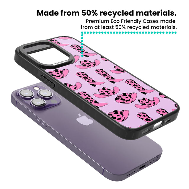 Cow-Girl Pattern Magsafe Black Impact Phone Case for iPhone 13 Pro, iPhone 14 Pro, iPhone 15 Pro