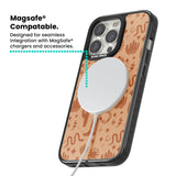 Wild West Pattern Magsafe Black Impact Phone Case for iPhone 13 Pro, iPhone 14 Pro, iPhone 15 Pro