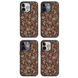 Brown Bandana Magsafe Black Impact Phone Case for iPhone 13 Pro, iPhone 14 Pro, iPhone 15 Pro