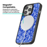 Blue Bandana Magsafe Black Impact Phone Case for iPhone 13 Pro, iPhone 14 Pro, iPhone 15 Pro