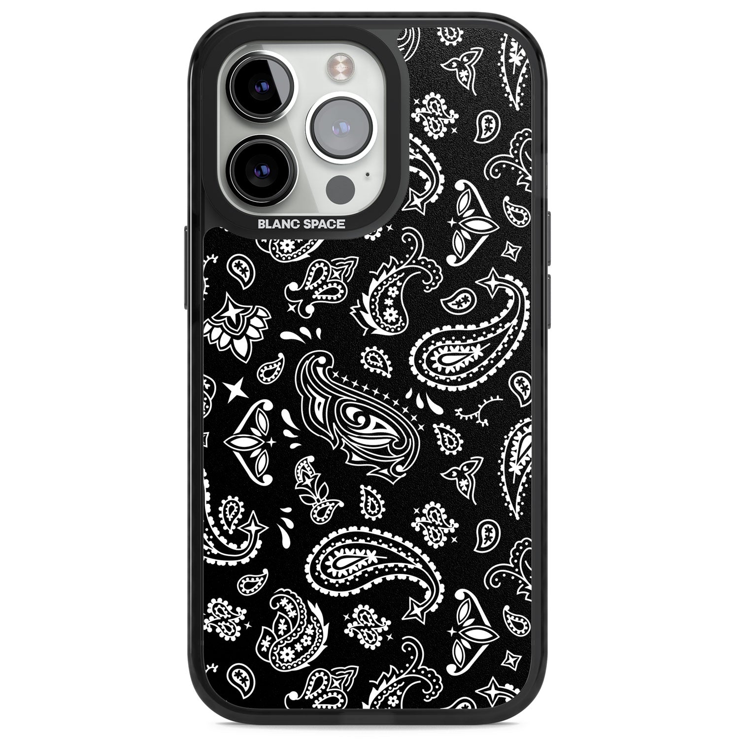 Black Bandana Magsafe Black Impact Phone Case for iPhone 13 Pro, iPhone 14 Pro, iPhone 15 Pro