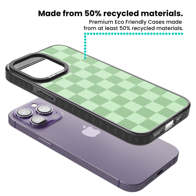 SEAFOAM CHECKERED Black Impact Phone Case for iPhone 13 Pro, iPhone 14 Pro, iPhone 15 Pro