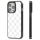 WHITE CHECKERED Black Impact Phone Case for iPhone 13 Pro, iPhone 14 Pro, iPhone 15 Pro