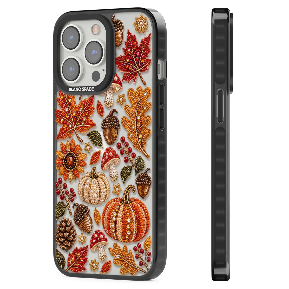 Beaded Autumn iPhone case | Black Impact case for iPhone 13 Pro, iPhone 14 Pro, iPhone 15 Pro
