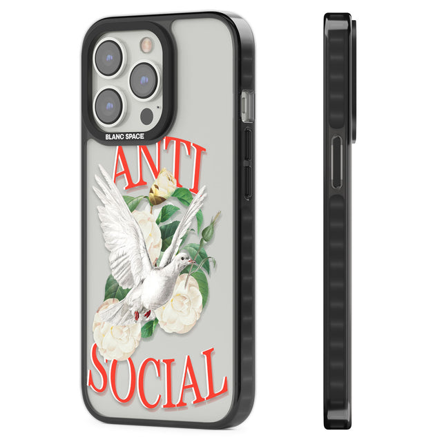 Anti-Social Black Impact Phone Case for iPhone 13 Pro, iPhone 14 Pro, iPhone 15 Pro