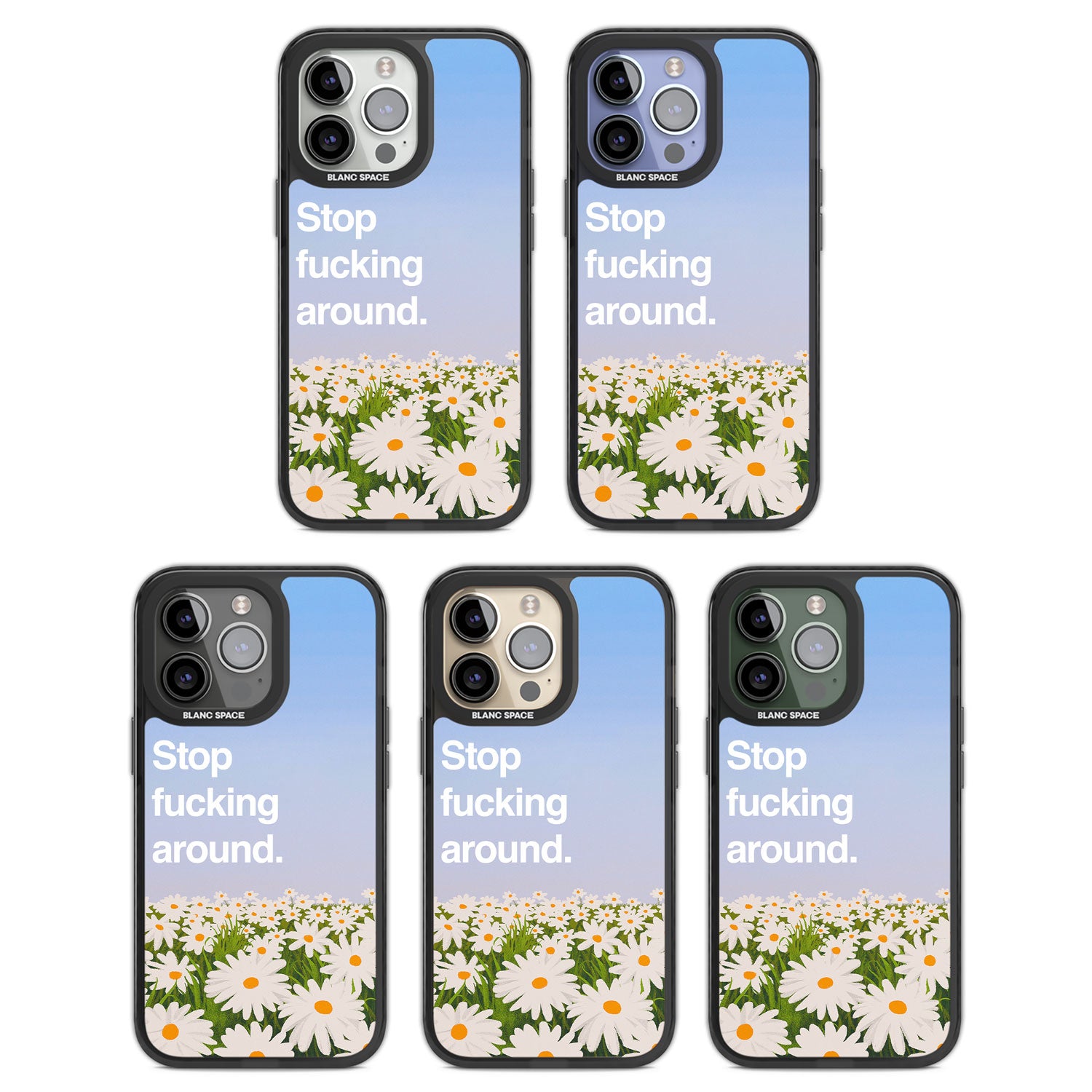 Stop fucking around Black Impact Phone Case for iPhone 13 Pro, iPhone 14 Pro, iPhone 15 Pro