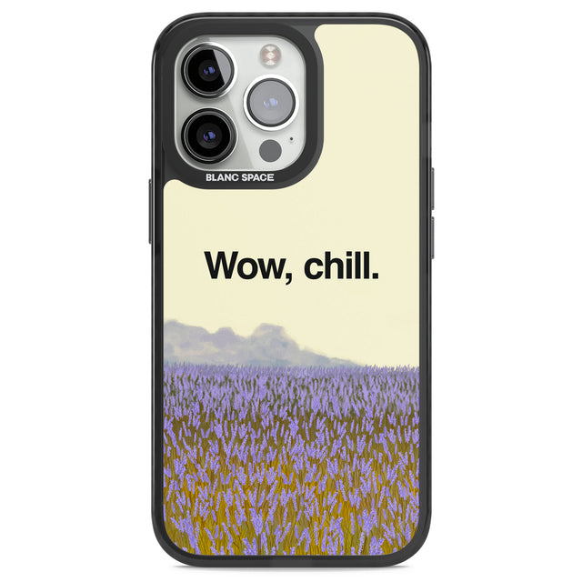 Wow, chill Black Impact Phone Case for iPhone 13 Pro, iPhone 14 Pro, iPhone 15 Pro