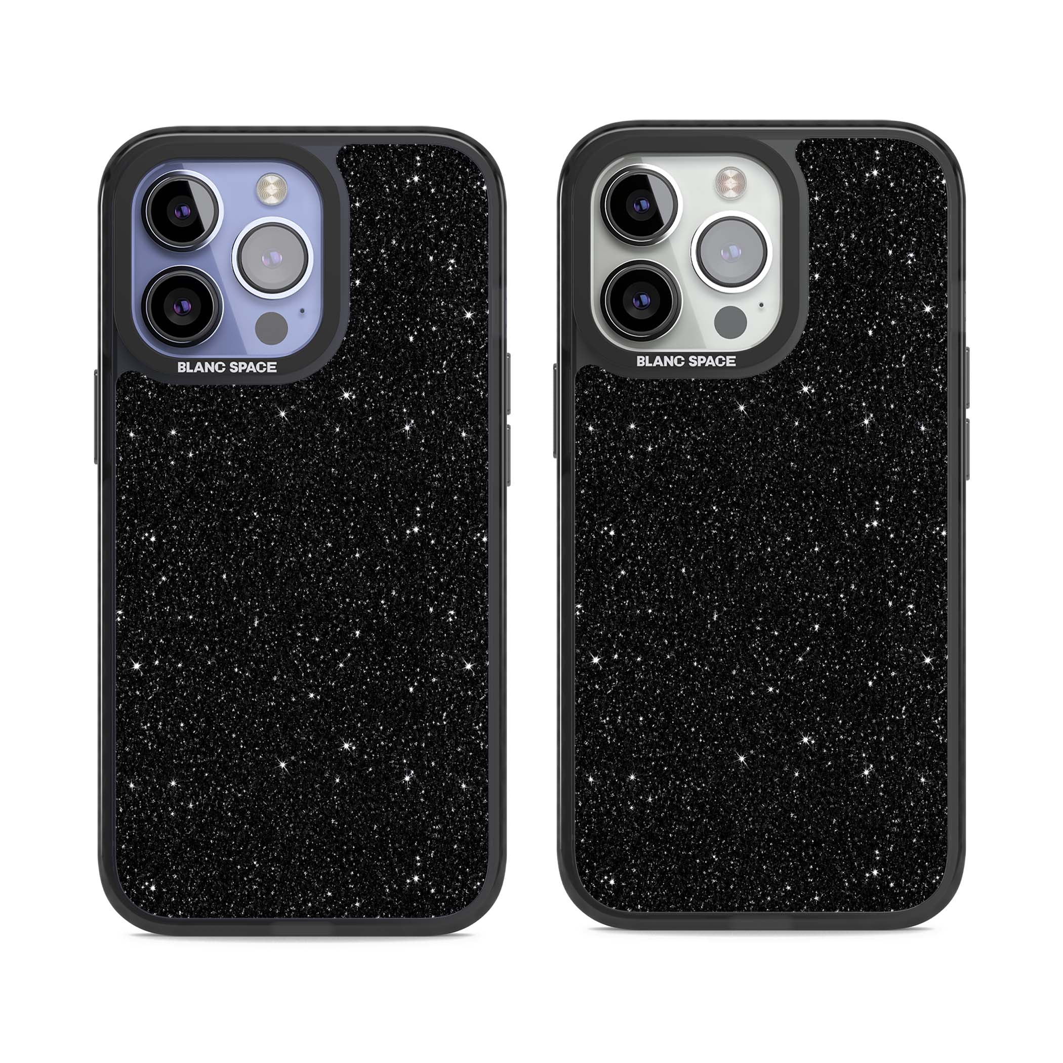 Black Glitter black glitter iPhone case featuring an all-over sparkly shimmer pattern on a jet black base | Black Impact case for iPhone 13 Pro, iPhone 14 Pro, iPhone 15 Pro